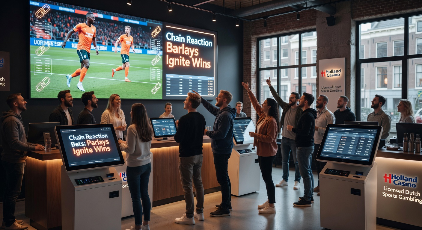 Een screenshot van een live parlay-builder op een mobiele app van een KSA-gelicenseerd platform, met actieve weddenschappen op de Eredivisie en internationale wielerkoersen
