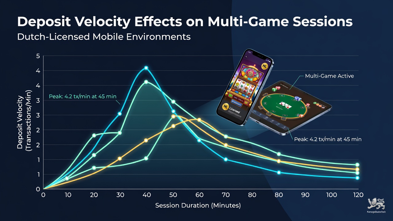 Mobiele app interface met stortingsgeschiedenis en multi-game overgangen