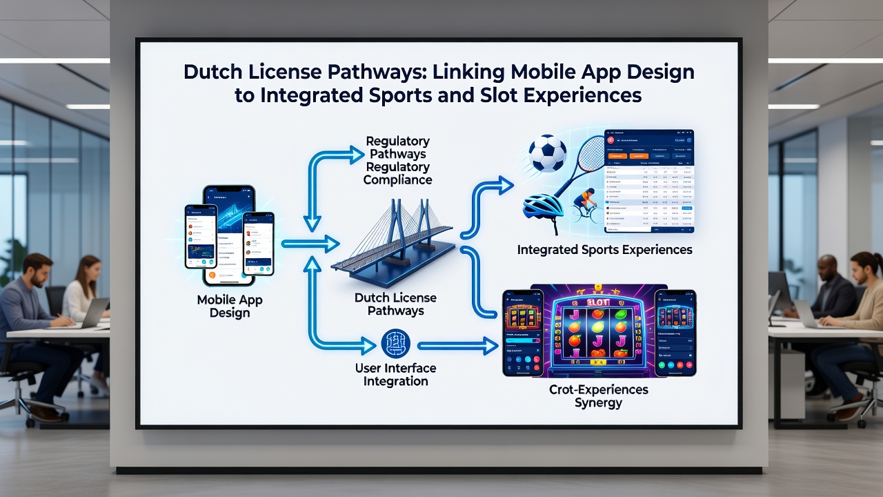 Schema van app-architectuur met verbonden sport- en slotmodules onder KSA-licentie