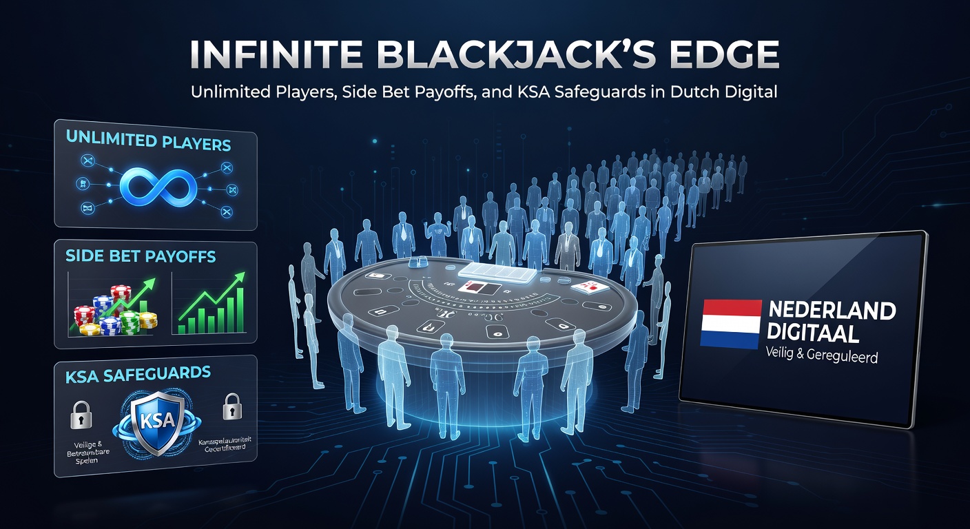 Schermafbeelding van side bet opties in Infinite Blackjack met uitbetalingstabellen en multipliers