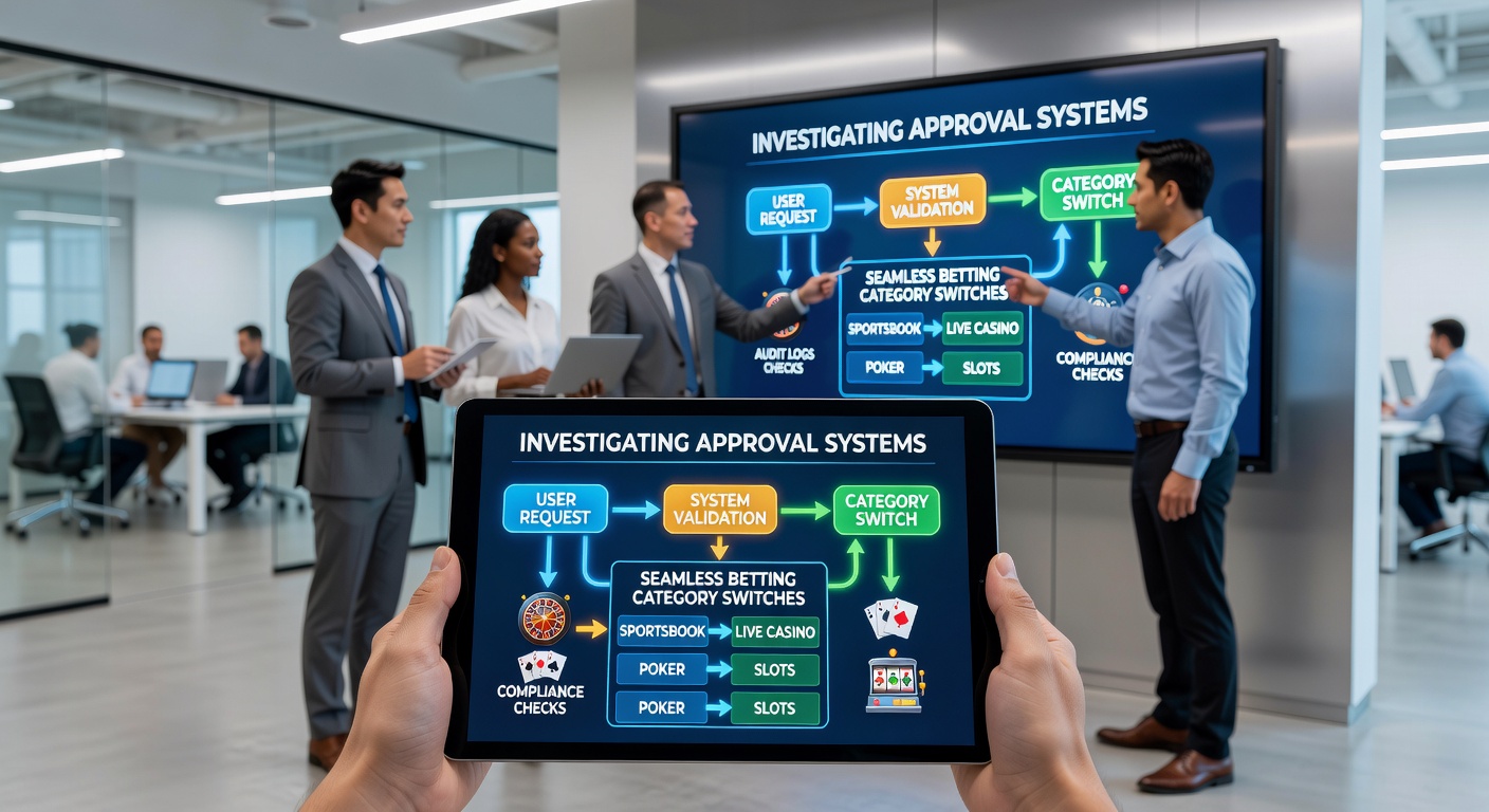 Overzicht van goedkeuringssystemen in mobiele casino software met focus op categorie-overgangen