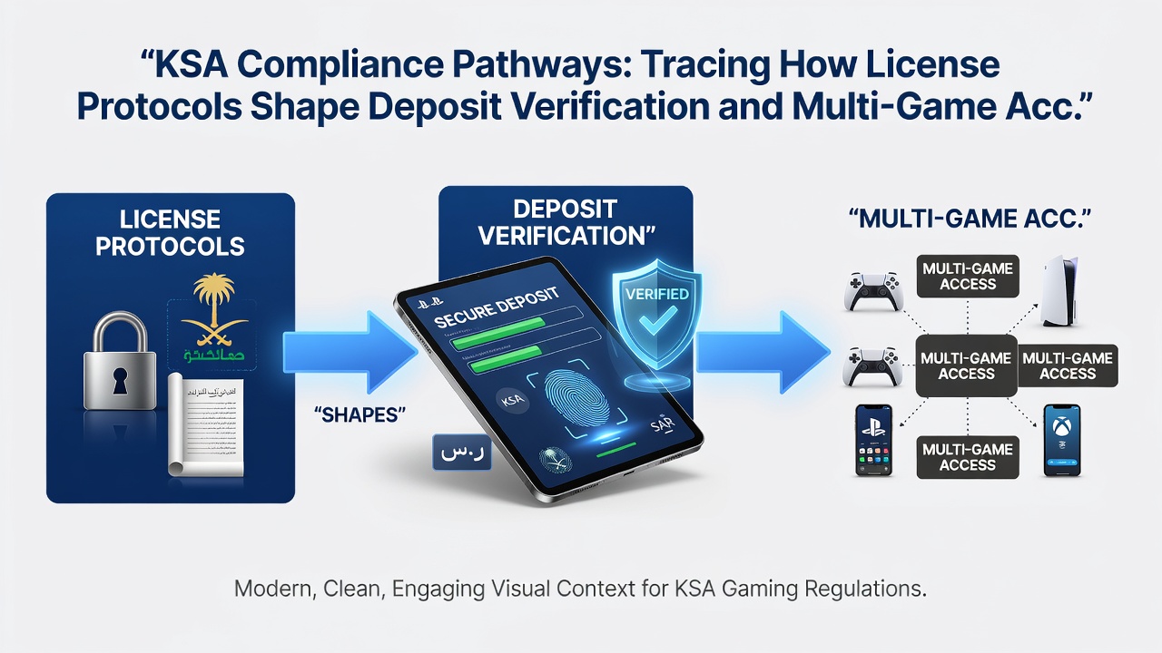 Mobiele interface die na verificatie multi-game toegang toont onder KSA-regels