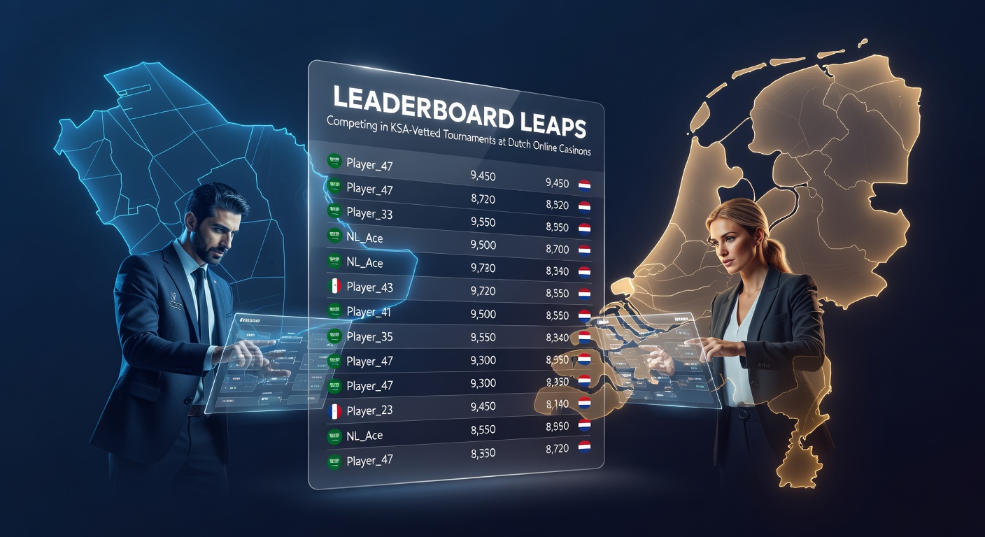 Dynamische leaderboard-weergave tijdens een live toernooi in een KSA-gelicentieerd Nederlands online casino, met spelers die strijden om de topposities
