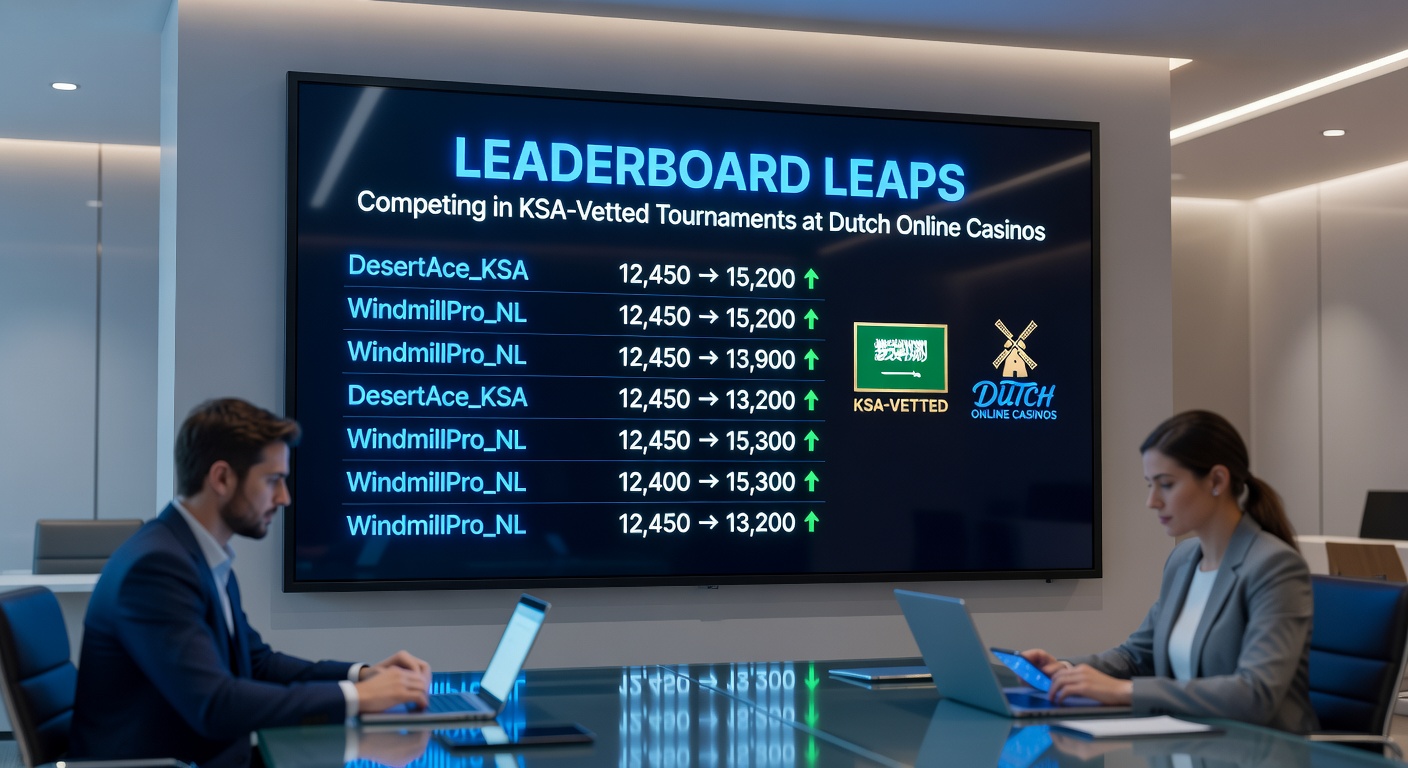Spelers analyseren hun leaderboard positie op een mobiel scherm tijdens een intens KSA-goedgekeurd casino toernooi, met prijzen in het vizier