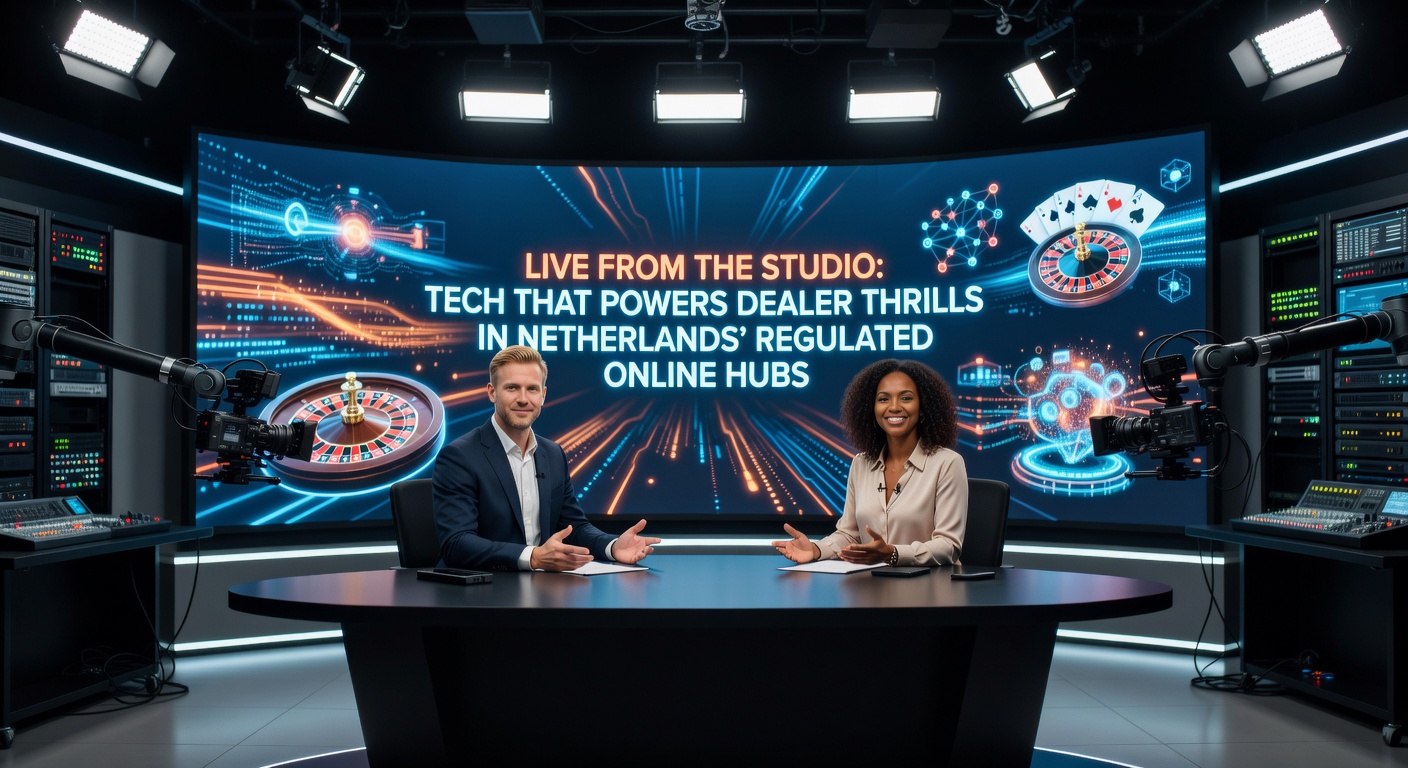 Close-up van live dealer interface met AI-gestuurde chat en real-time betting overlays in een Nederlands online casino