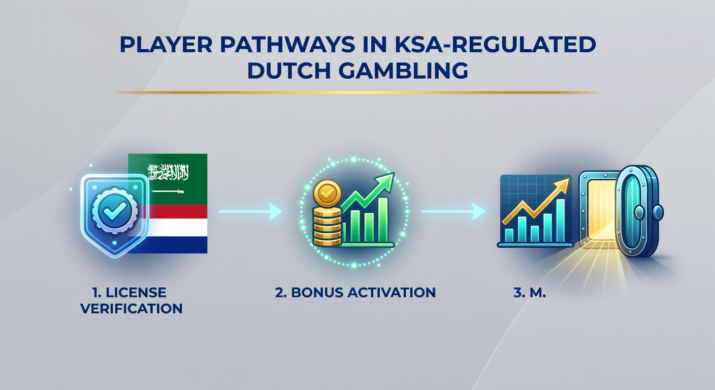 Mobiele app-scherm toont bonusactivatie en live spellen in een KSA-gelicentieerd Nederlands casino, met navigatiepaden zichtbaar